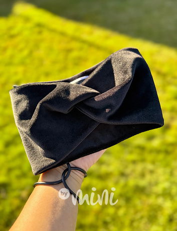 Soft velur čelenka BLACK
