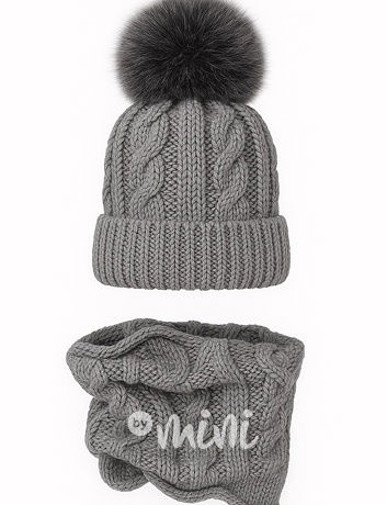 Šedý kulich + nákrčník DARK GREY