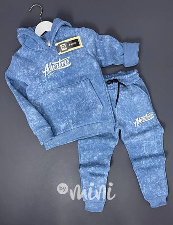 Adventure zateplená souprava acid wash blue