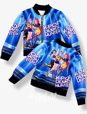 Demon Hunters zateplená bomber mikina blue