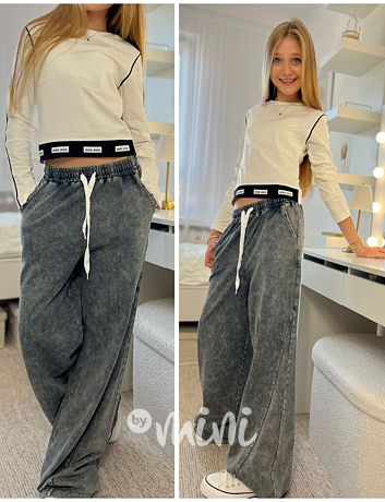 Fashion lounge maxi volné soft denim kalhoty