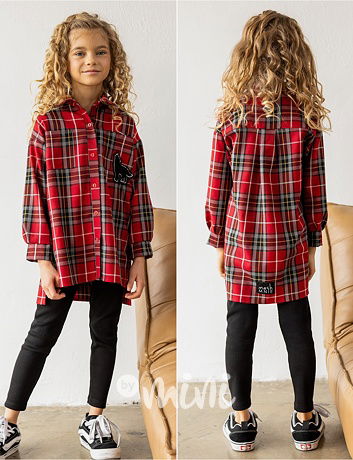 Mash Mnie red karo košilová tunika