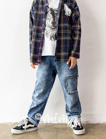 Mash Mnie volné soft blue denimky zipy