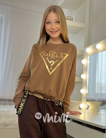 GIRLS mikina béžová