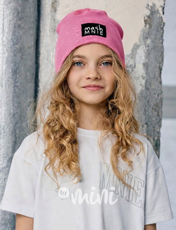 MASH MNIE žebrovaná čepice dark pink
