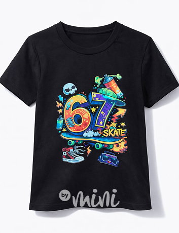 Six Seven triko skate černé