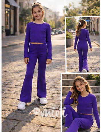 Purple crop blůzka + zvonáče