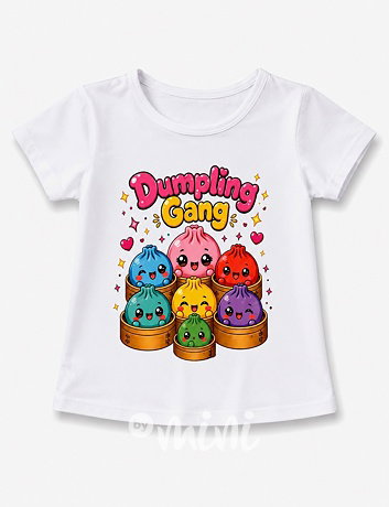 Squishy dumpling triko GANG bílé