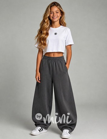 Antracit barrel baggy teen tepláky