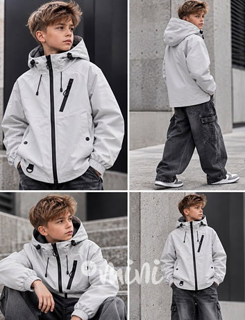 Přechodová oversize bunda ice grey