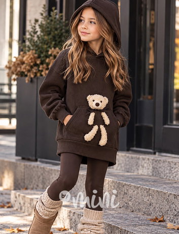 Podzimní mikinová tunika Teddy mood hnědá