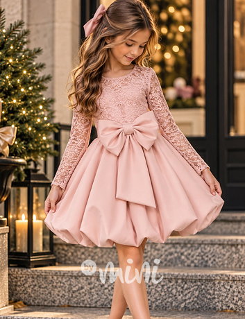 Sváteční šaty Elegance bow pink