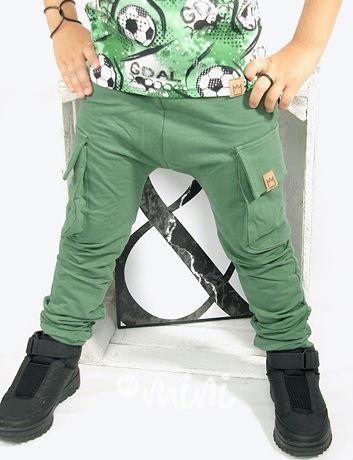 Khaki baggy kapsáče zip