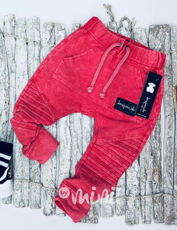 DESPACITO biker tepláky acid wash red