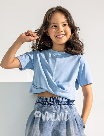 All for kids twist crop triko baby blue