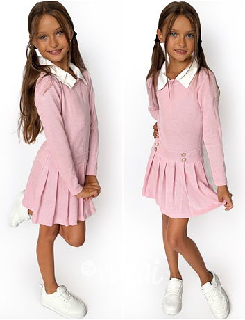 Podzimní šaty s límečkem pink