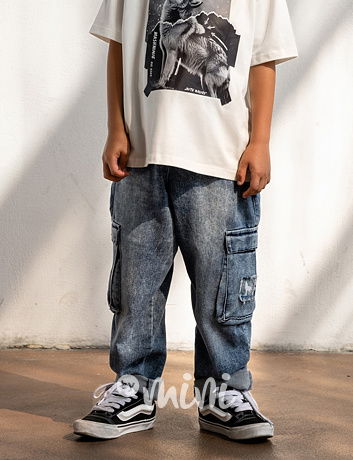 Mash Mnie soft blue denim cargo kapsáče WOLF