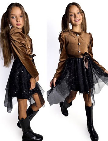 Sváteční soft velur šaty