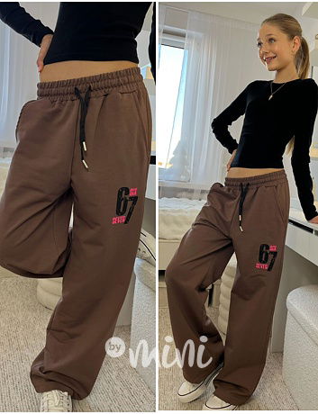 Lounge Six Seven volné tepláky hnědé