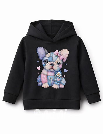 Buldoček hoodie mikina černá