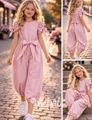 Mašličkový overal růžový