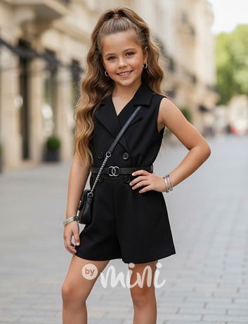 Letní overal s páskem černý