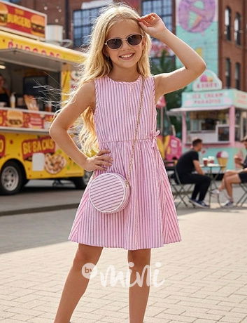 Marina šaty s kabelkou pink