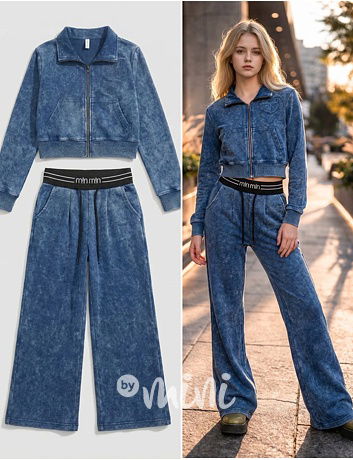 Soft cotton denim teenage souprava