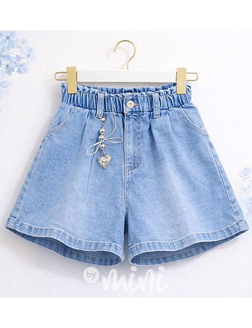 Stretch denim kraťasy HEART