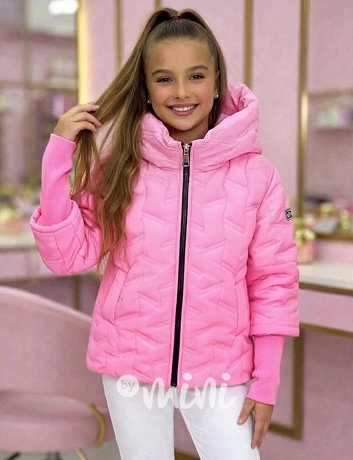 PREMIUM jarní bunda s dlouhými náplety pink