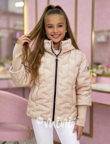 PREMIUM jarní bunda s dlouhými náplety beige