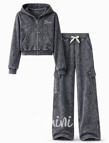 Soft cotton denim teenage souprava DIVA dark