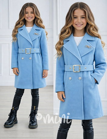 Flaušový kabátek MIA sky blue
