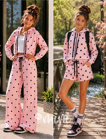 3-dílný puntíkatý set PINK