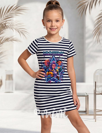 Huntrix tunikové pruhované šaty dark blue