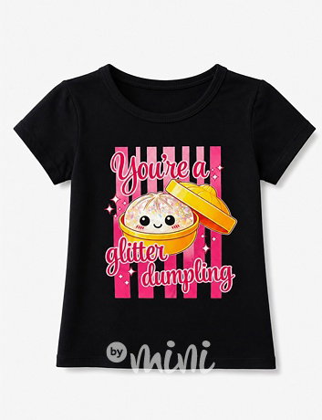 Squishy dumpling triko GLITTER černé