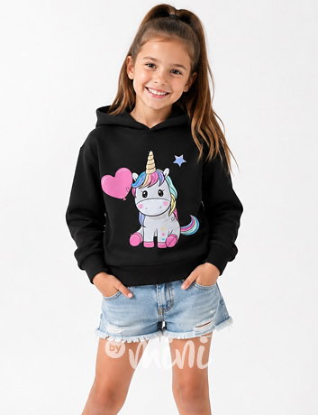 Unicorn baby bavlněná mikina černá