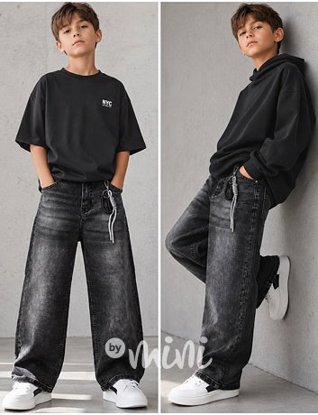 Graphite baggy jeans s karabinou