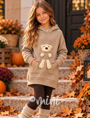 Podzimní mikinová tunika Teddy mood beige