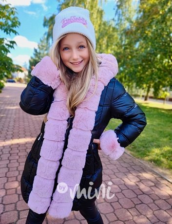 Zimní kabátek s růžovou kožešinou
