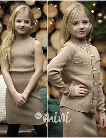 2v1 Coco svetřík + mini šaty beige