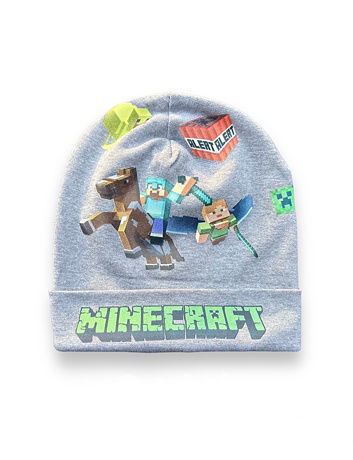 Minecraft čepice šedá