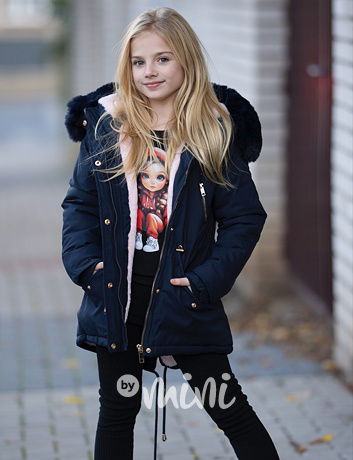 Blue/pink zimní parka