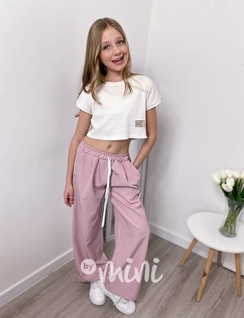Růžové široké kalhoty CHILL