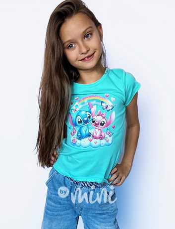 Lilo & Stitch triko rainbow mint