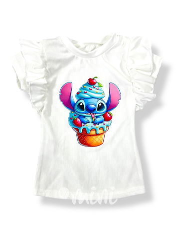 Lilo & Stitch blůzka s řasením CUPCAKE white