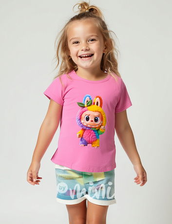 Labubu rainbow monster triko pink