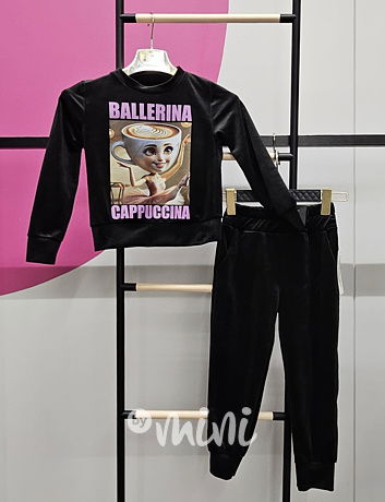 Ballerina Cappuccina soft velur souprava černá