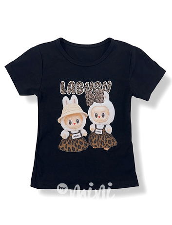 Labubu triko leopard černé