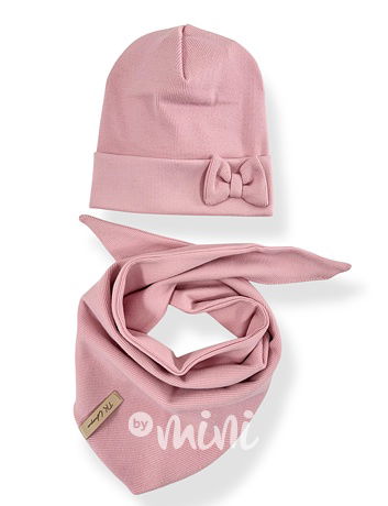 Mašličková čepice + šátek PINK